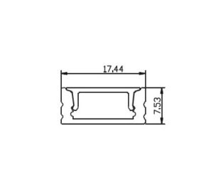 AP1707F - Surface Mount or Recessed Low Profile with Flat Cover LED Aluminium Profile